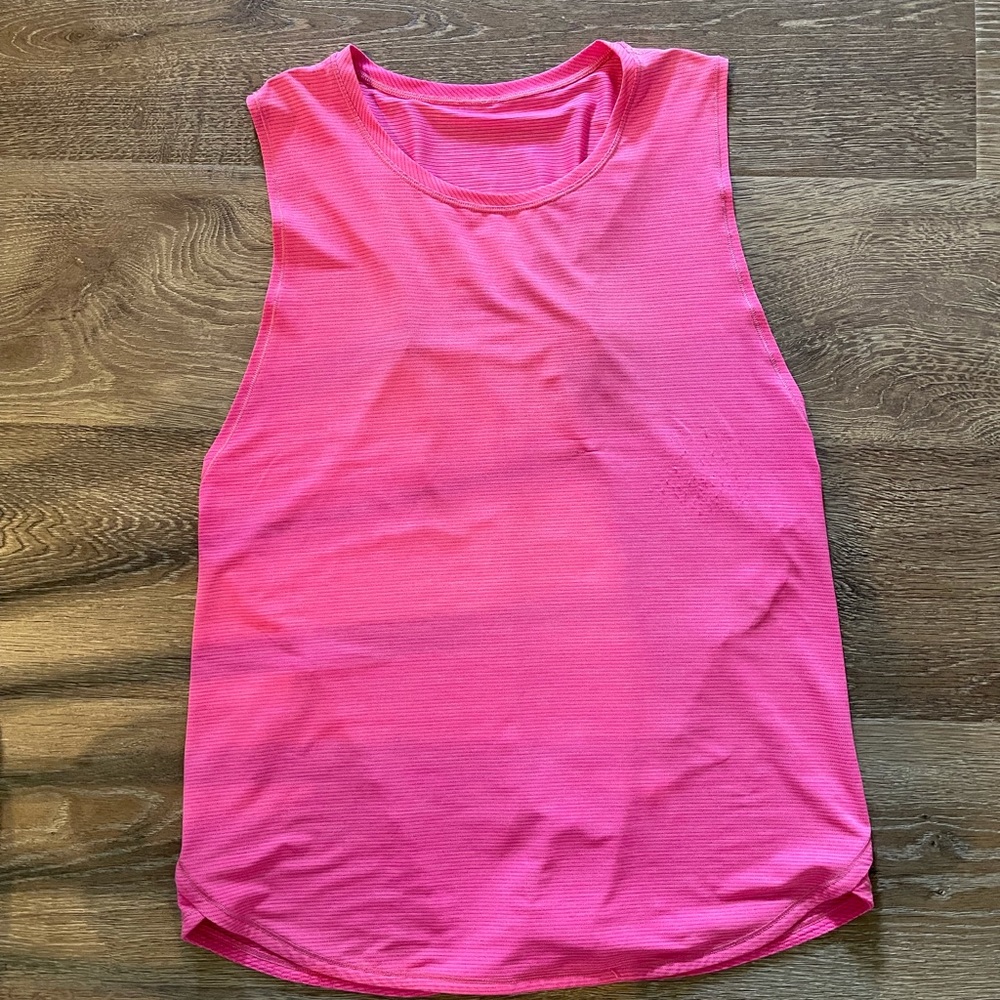 Lululemon hot pink tank top with silver reflective